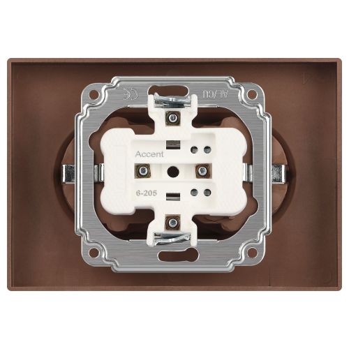 Розетка 2-м СП Accent 6-205-08 16А IP20 250В 2P+E Schuko AL/CU бронза Intro Б0063498 фото 3 Розетка 2-м СП Accent 6-205-08 16А IP20 250В 2P+E Schuko AL/CU бронза Intro Б0063498 фото 3