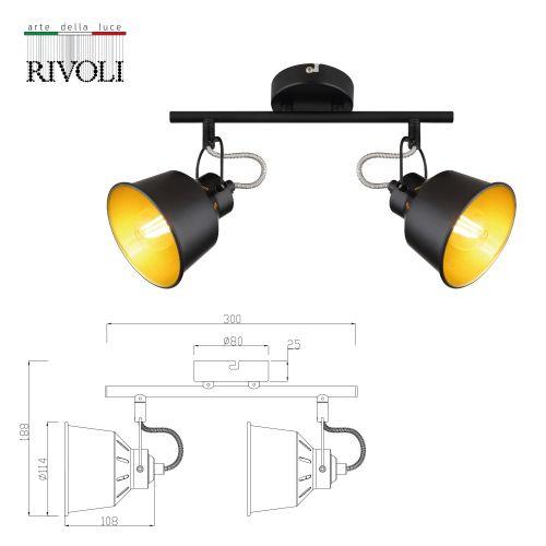 Светильник Evelyn 7064-702 2хЕ14 40Вт настенно-потолочный спот поворотный Rivoli Б0055368 фото 2 Светильник Evelyn 7064-702 2хЕ14 40Вт настенно-потолочный спот поворотный Rivoli Б0055368 фото 2