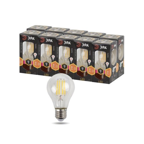 Лампа светодиодная филаментная F-LED A60-9W-827-E27 9Вт грушевидная тепл. E27 Эра Б0043433 фото 4 Лампа светодиодная филаментная F-LED A60-9W-827-E27 9Вт грушевидная тепл. E27 Эра Б0043433 фото 4