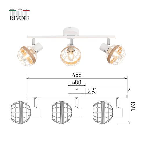 Светильник Anselma 7034-703 40Вт 3хE14 настен./потолочн. спот поворотн. Rivoli Б0051976 фото 2 Светильник Anselma 7034-703 40Вт 3хE14 настен./потолочн. спот поворотн. Rivoli Б0051976 фото 2