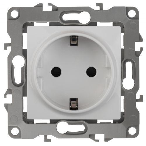Розетка 1-м СП Эра12 12-2002-01 16А IP20 250В 2P+E Schuko защ. шторки механизм бел. Эра Б0036440 Розетка 1-м СП Эра12 12-2002-01 16А IP20 250В 2P+E Schuko защ. шторки механизм бел. Эра Б0036440