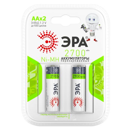 Аккумулятор AA/HR6 2700мА.ч HR6-2BL (блист.2шт) Эра C0038458 Аккумулятор AA/HR6 2700мА.ч HR6-2BL (блист.2шт) Эра C0038458