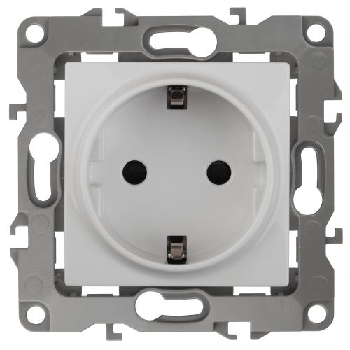 Розетка 1-м СП Эра12 12-2011-01 16А IP20 16AX 250В 2P+E Schuko без монтаж. лапок винт бел. Эра Б0029234 Розетка 1-м СП Эра12 12-2011-01 16А IP20 16AX 250В 2P+E Schuko без монтаж. лапок винт бел. Эра Б0029234