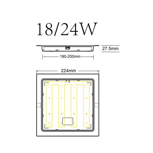 Светильник светодиодный LED 18-24-4K 24Вт 4000К встраив. квадратный ЭРА Б0057429 фото 4 Светильник светодиодный LED 18-24-4K 24Вт 4000К встраив. квадратный ЭРА Б0057429 фото 4