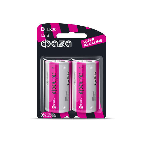 Элемент питания алкалиновый D/LR20 1.5В Super Alkaline BL-2 (уп.2шт) ФАZА 2858535 Элемент питания алкалиновый D/LR20 1.5В Super Alkaline BL-2 (уп.2шт) ФАZА 2858535