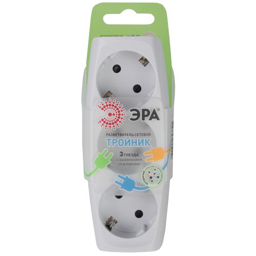 Разветвитель 3-м с заземл. 16А IP20 SP-3e-W защ. шторки бел. Эра C0045529 фото 3 Разветвитель 3-м с заземл. 16А IP20 SP-3e-W защ. шторки бел. Эра C0045529 фото 3