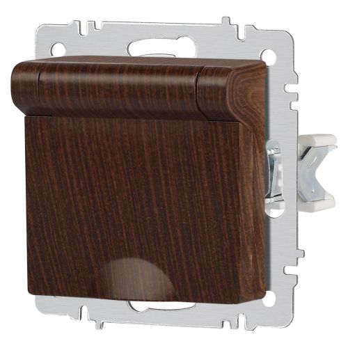 Розетка 1-м СП Accent 6-203-10 16А IP20 250В 2P+E Schuko с крышкой AL/CU венге Intro Б0063454 фото 6 Розетка 1-м СП Accent 6-203-10 16А IP20 250В 2P+E Schuko с крышкой AL/CU венге Intro Б0063454 фото 6