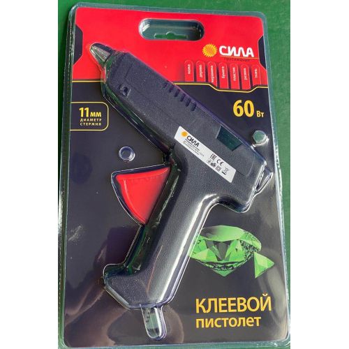 Термопистолет клеевой SGG60-01 60Вт под стержень 11мм (в комл. 11ммх7см 2шт) СИЛА Б0046684 фото 2 Термопистолет клеевой SGG60-01 60Вт под стержень 11мм (в комл. 11ммх7см 2шт) СИЛА Б0046684 фото 2