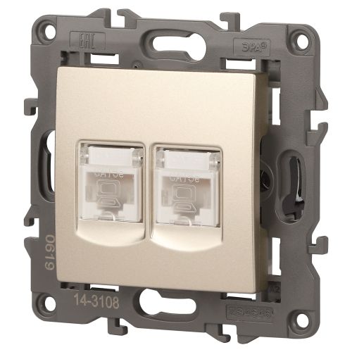 Розетка компьютерная 2-м Elegance 14-3108-04 RJ45 IP20 механизм шампань Эра Б0034311 фото 6 Розетка компьютерная 2-м Elegance 14-3108-04 RJ45 IP20 механизм шампань Эра Б0034311 фото 6