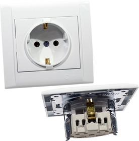 Розетка 1-м СП Defne 16А IP20 с заземл. бел. Makel 42001008 Розетка 1-м СП Defne 16А IP20 с заземл. бел. Makel 42001008