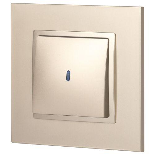 Выключатель 1-кл. СП Elegance 14-1102-04 10А IP20 250В 10AX с подсветкой механизм шампань Эра Б0034218 фото 6 Выключатель 1-кл. СП Elegance 14-1102-04 10А IP20 250В 10AX с подсветкой механизм шампань Эра Б0034218 фото 6