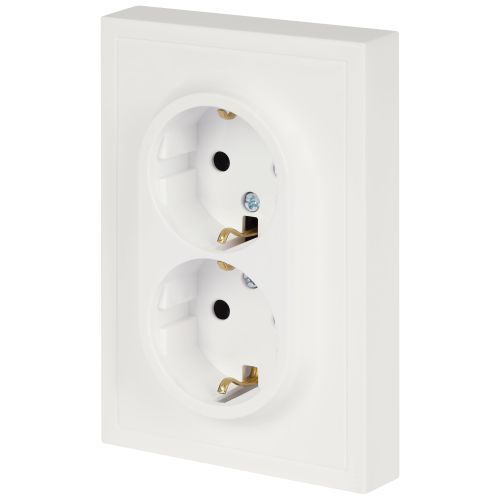 Розетка 2-м СП Galaxy 16А IP20 250В с заземл. бел. матов. Эра Б0070691 фото 3 Розетка 2-м СП Galaxy 16А IP20 250В с заземл. бел. матов. Эра Б0070691 фото 3