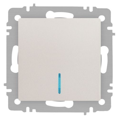 Выключатель 1-кл. СП Accent 6-102-06 10А IP20 250В с подсветкой AL/CU перламутр. Intro Б0063467 Выключатель 1-кл. СП Accent 6-102-06 10А IP20 250В с подсветкой AL/CU перламутр. Intro Б0063467