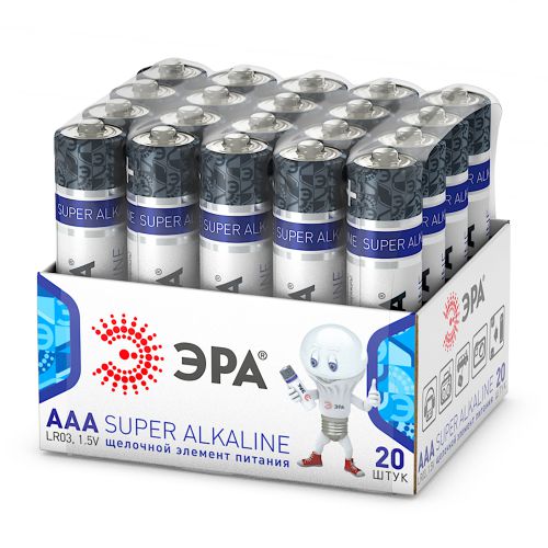 Элемент питания алкалиновый AAA/LR03 LR03-20 bulk SUPER Alkaline (уп.20шт) Эра Б0054622 Элемент питания алкалиновый AAA/LR03 LR03-20 bulk SUPER Alkaline (уп.20шт) Эра Б0054622