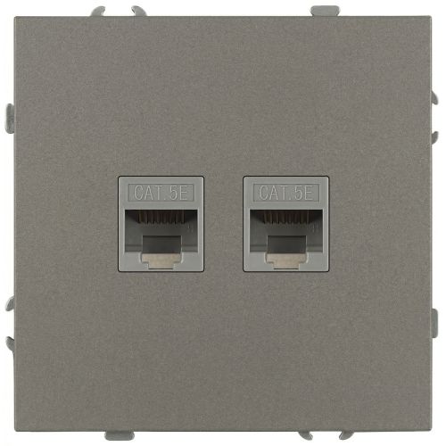 Розетка информационная 2-м СП Galaxy RJ45 16А IP20 250В титан Эра Б0070768 Розетка информационная 2-м СП Galaxy RJ45 16А IP20 250В титан Эра Б0070768