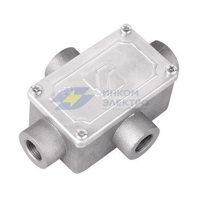 Коробка ответвительная 146х81х57мм 4 ввода М32х1.5 IP55 алюм. DKC 6430-32A Коробка ответвительная 146х81х57мм 4 ввода М32х1.5 IP55 алюм. DKC 6430-32A