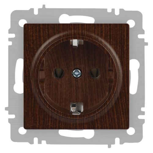 Розетка 1-м СП Accent 6-202-10 16А IP20 250В 2P+E Schuko венге Intro Б0063703 Розетка 1-м СП Accent 6-202-10 16А IP20 250В 2P+E Schuko венге Intro Б0063703