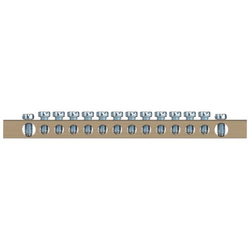 Шина NO-122-06 PEN "земля-ноль" 6х9мм 14/2 с креплениями по краям латунь ЭРА Б0047220 фото 3 Шина NO-122-06 PEN "земля-ноль" 6х9мм 14/2 с креплениями по краям латунь ЭРА Б0047220 фото 3