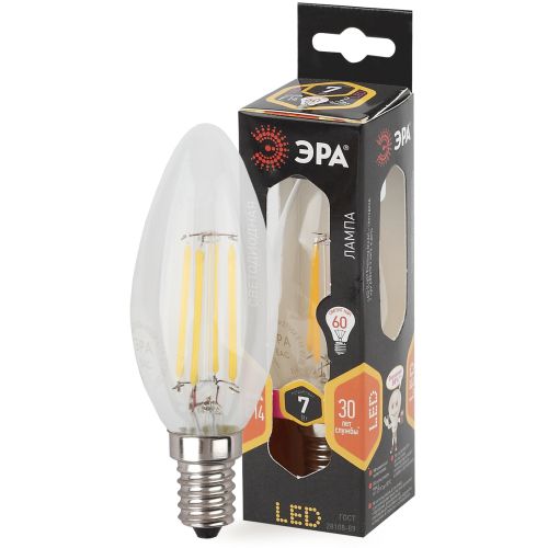 Лампа светодиодная филаментная F-LED B35-7w-827-E14 Эра Б0027942 Лампа светодиодная филаментная F-LED B35-7w-827-E14 Эра Б0027942