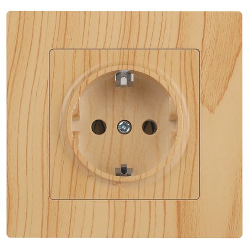 Розетка 1-м СП Accent 6-202-11 16А IP20 250В 2P+E Schuko сосна Intro Б0063706 фото 3 Розетка 1-м СП Accent 6-202-11 16А IP20 250В 2P+E Schuko сосна Intro Б0063706 фото 3