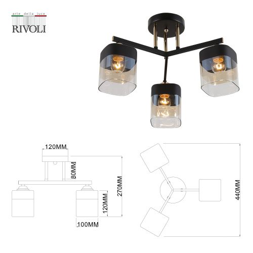 Люстра Isadora 9133-303 3хE27 40Вт модерн Rivoli Б0054750 фото 2 Люстра Isadora 9133-303 3хE27 40Вт модерн Rivoli Б0054750 фото 2