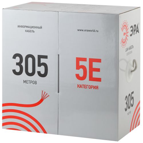 Кабель витая пара F/UTP кат.5E 4х2х24AWG solid CU PVC сер. (м) F-4-PVC Эра Б0044688 фото 2 Кабель витая пара F/UTP кат.5E 4х2х24AWG solid CU PVC сер. (м) F-4-PVC Эра Б0044688 фото 2