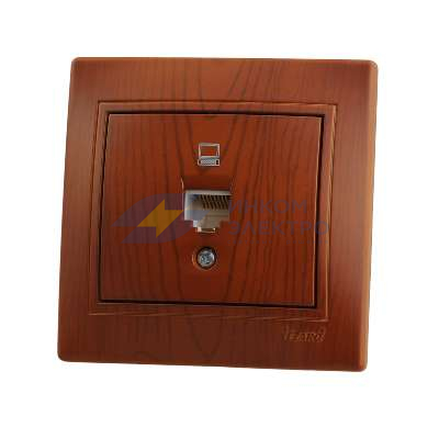 Розетка компьютерная 1-м СП Mira RJ45 16А IP20 сосна LEZARD 701-0801-139 Розетка компьютерная 1-м СП Mira RJ45 16А IP20 сосна LEZARD 701-0801-139