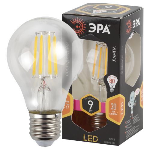 Лампа светодиодная филаментная F-LED A60-9W-827-E27 9Вт грушевидная тепл. E27 Эра Б0043433 Лампа светодиодная филаментная F-LED A60-9W-827-E27 9Вт грушевидная тепл. E27 Эра Б0043433