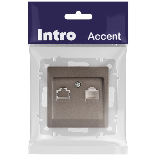Розетка компьютерная 1-м СП Accent 6-303-08 RJ45 IP20 бронза Intro Б0063639 фото 2 Розетка компьютерная 1-м СП Accent 6-303-08 RJ45 IP20 бронза Intro Б0063639 фото 2