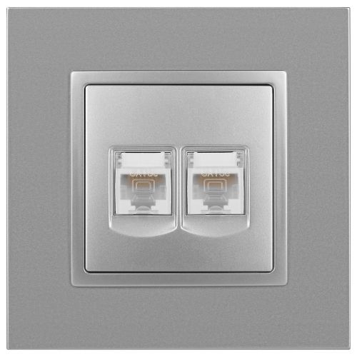 Розетка компьютерная 2-м Elegance 14-3108-03 RJ45 IP20 механизм алюм. Эра Б0034310 фото 3 Розетка компьютерная 2-м Elegance 14-3108-03 RJ45 IP20 механизм алюм. Эра Б0034310 фото 3