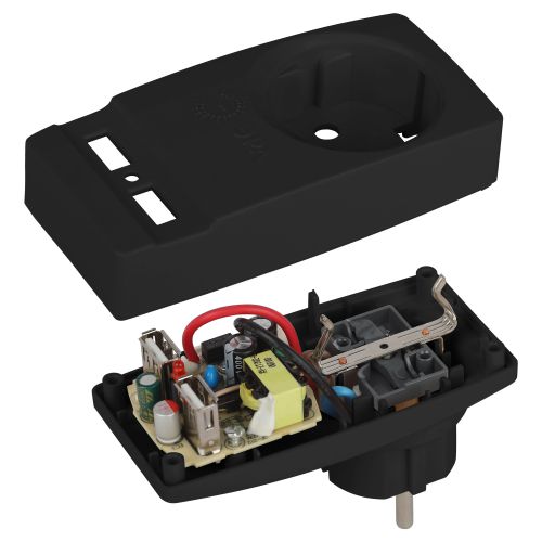 Адаптер 1-м с заземл. Polynom SP-1e-USB-B 220В 2хUSB 2100мА черн. Эра Б0026333 фото 4 Адаптер 1-м с заземл. Polynom SP-1e-USB-B 220В 2хUSB 2100мА черн. Эра Б0026333 фото 4
