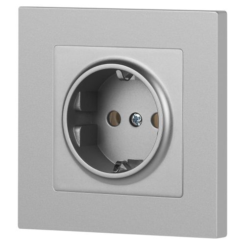 Розетка 1-м СП Accent 6-202-03 16А IP20 250В 2P+E Schuko алюм. Intro Б0063686 фото 6 Розетка 1-м СП Accent 6-202-03 16А IP20 250В 2P+E Schuko алюм. Intro Б0063686 фото 6