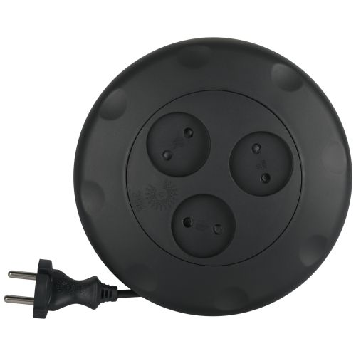 Удлинитель-рулетка 3х3м без заземл. 10А IP20 UR-3-3m-B ПВС 2х0.75 черн. Эра Б0019039 фото 3 Удлинитель-рулетка 3х3м без заземл. 10А IP20 UR-3-3m-B ПВС 2х0.75 черн. Эра Б0019039 фото 3