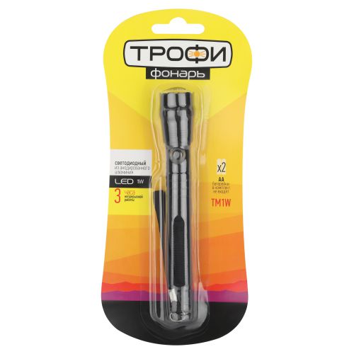 Фонарь TM1W 1х1Вт LED алюм. 2хAA блист. Трофи Б0023319 фото 5 Фонарь TM1W 1х1Вт LED алюм. 2хAA блист. Трофи Б0023319 фото 5