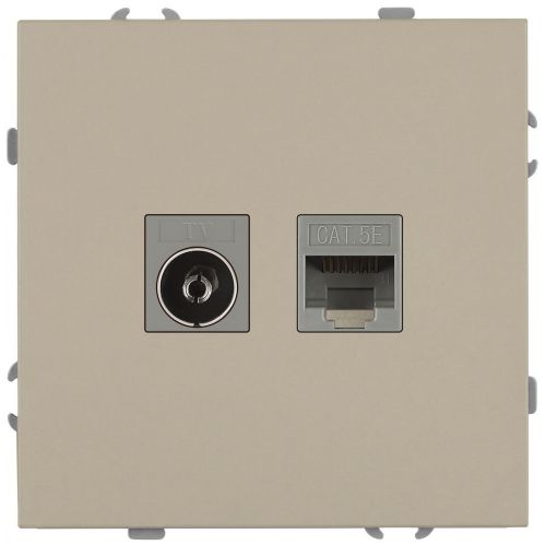 Розетка комбинированная СП Galaxy RJ45 + TV 16А IP20 250В шампань Эра Б0070782 Розетка комбинированная СП Galaxy RJ45 + TV 16А IP20 250В шампань Эра Б0070782
