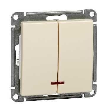 Выключатель 2-кл. СП W59 10А IP20 10AX с подсветкой механизм сл. кость SE VS510-251-2-86 Выключатель 2-кл. СП W59 10А IP20 10AX с подсветкой механизм сл. кость SE VS510-251-2-86