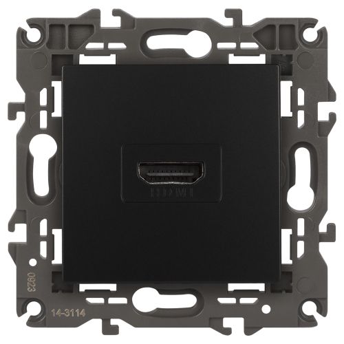 Розетка 14-3114-05 HDMI Elegance антрацит ЭРА Б0034336 Розетка 14-3114-05 HDMI Elegance антрацит ЭРА Б0034336