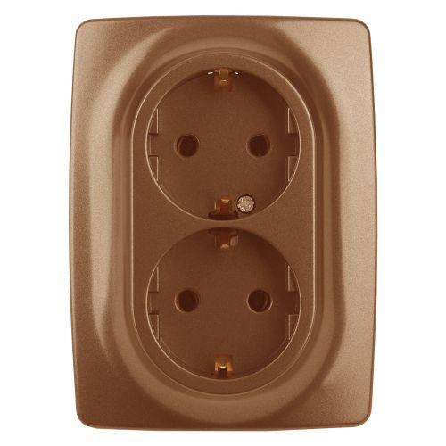 Розетка 2-м СП Эра12 12-2106-14 16А IP20 16AX 250В 2х2P+E Schuko медь Эра Б0031236 Розетка 2-м СП Эра12 12-2106-14 16А IP20 16AX 250В 2х2P+E Schuko медь Эра Б0031236