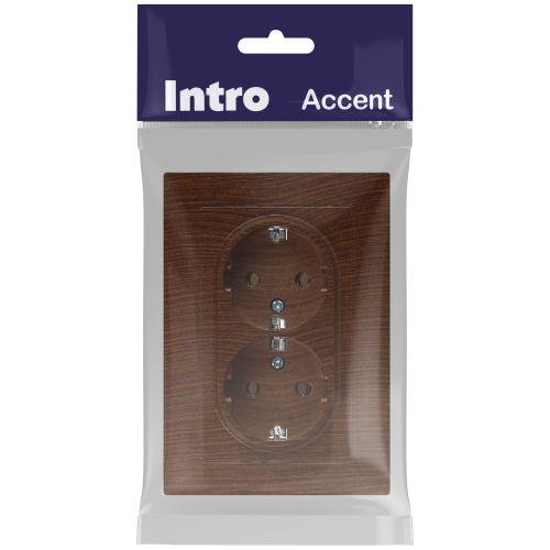 Розетка 2-м СП Accent 6-205-10 16А IP20 250В 2P+E Schuko AL/CU венге Intro Б0063502 фото 2 Розетка 2-м СП Accent 6-205-10 16А IP20 250В 2P+E Schuko AL/CU венге Intro Б0063502 фото 2