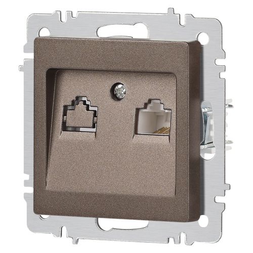 Розетка компьютерная 1-м СП Accent 6-303-08 RJ45 IP20 бронза Intro Б0063639 фото 5 Розетка компьютерная 1-м СП Accent 6-303-08 RJ45 IP20 бронза Intro Б0063639 фото 5
