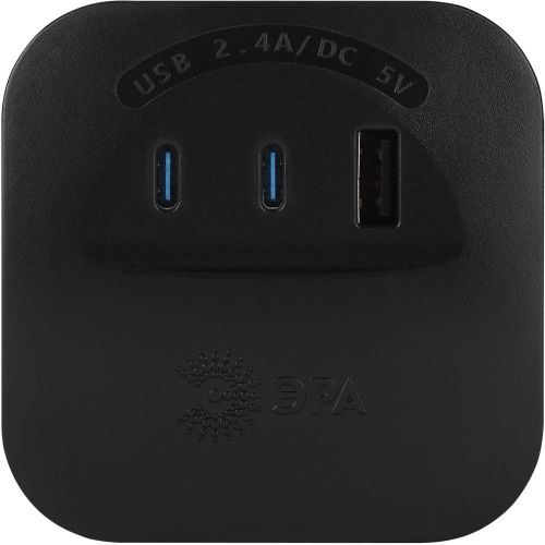 Разветвитель 4-м SP-4-3USBAC-B + 3 USB A+C со шторками 10А черн. Эра Б0069084 фото 3 Разветвитель 4-м SP-4-3USBAC-B + 3 USB A+C со шторками 10А черн. Эра Б0069084 фото 3