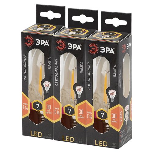 Лампа светодиодная филаментная F-LED B35-7w-827-E14 Эра Б0027942 фото 5 Лампа светодиодная филаментная F-LED B35-7w-827-E14 Эра Б0027942 фото 5