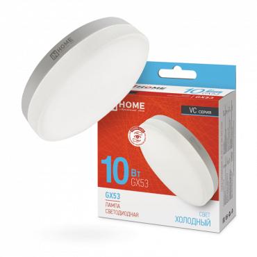Лампа светодиодная LED-GX53-VC 10Вт таблетка 6500К холод. бел. GX53 950лм 230В IN HOME 4690612020778 Лампа светодиодная LED-GX53-VC 10Вт таблетка 6500К холод. бел. GX53 950лм 230В IN HOME 4690612020778