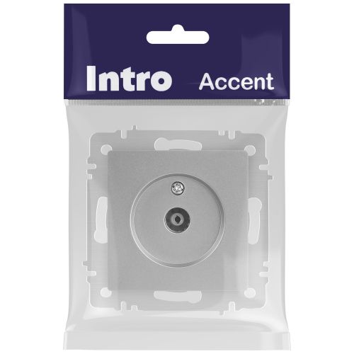 Розетка телевизионная одиночная TV СП Accent 6-301-03 IP20 алюм. Intro Б0063607 фото 2 Розетка телевизионная одиночная TV СП Accent 6-301-03 IP20 алюм. Intro Б0063607 фото 2