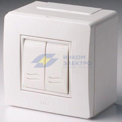 Коробка с выключателем 2-кл. 2мод. ОП Brava 10А IP20 PDD-N60 бел. DKC 10001 Коробка с выключателем 2-кл. 2мод. ОП Brava 10А IP20 PDD-N60 бел. DKC 10001