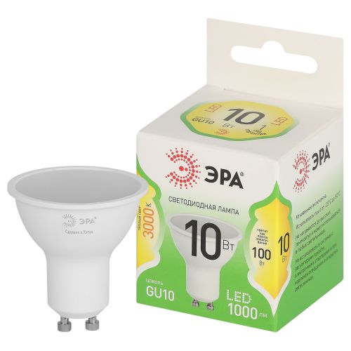 Лампа светодиодная GREEN LINE MR16-10W-830-GU10 GL 10Вт софит 3000К свет тепл. GU10 Эра Б0067006 Лампа светодиодная GREEN LINE MR16-10W-830-GU10 GL 10Вт софит 3000К свет тепл. GU10 Эра Б0067006