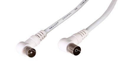 Шнур TV Plug - TV Jack 3м угловой бел. Rexant 18-0024 Шнур TV Plug - TV Jack 3м угловой бел. Rexant 18-0024