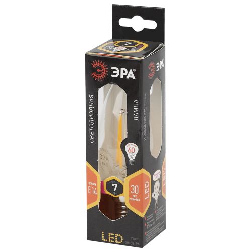 Лампа светодиодная филаментная F-LED B35-7w-827-E14 Эра Б0027942 фото 2 Лампа светодиодная филаментная F-LED B35-7w-827-E14 Эра Б0027942 фото 2