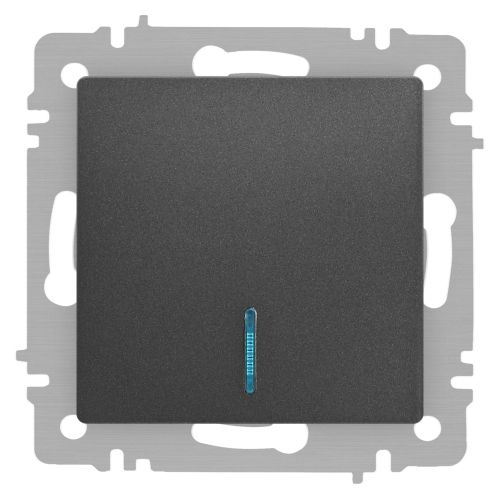 Выключатель 1-кл. СП Accent 6-102-07 10А IP20 250В с подсветкой AL/CU графит Intro Б0063434 Выключатель 1-кл. СП Accent 6-102-07 10А IP20 250В с подсветкой AL/CU графит Intro Б0063434