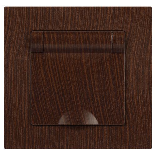 Розетка 1-м СП Accent 6-203-10 16А IP20 250В 2P+E Schuko с крышкой AL/CU венге Intro Б0063454 фото 3 Розетка 1-м СП Accent 6-203-10 16А IP20 250В 2P+E Schuko с крышкой AL/CU венге Intro Б0063454 фото 3